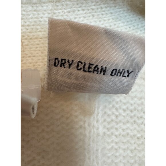 Vintage Liz Claiborne Womens Cardigan Sweater Cream Size XL Ribbed Button Front - Picture 3 of 6